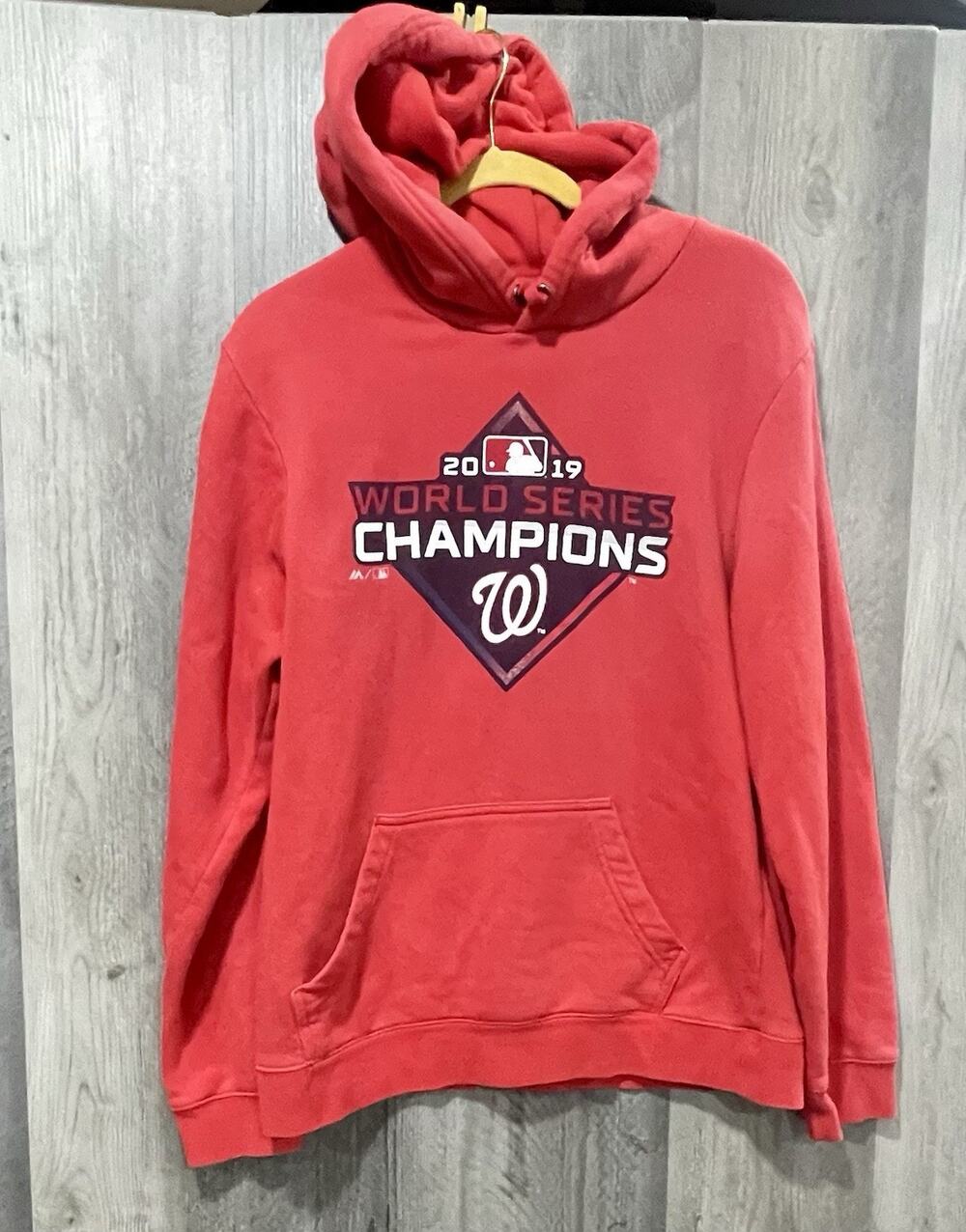 MLB Washington Nationals 2019 World Series Champions Red Hoodie Adult Med